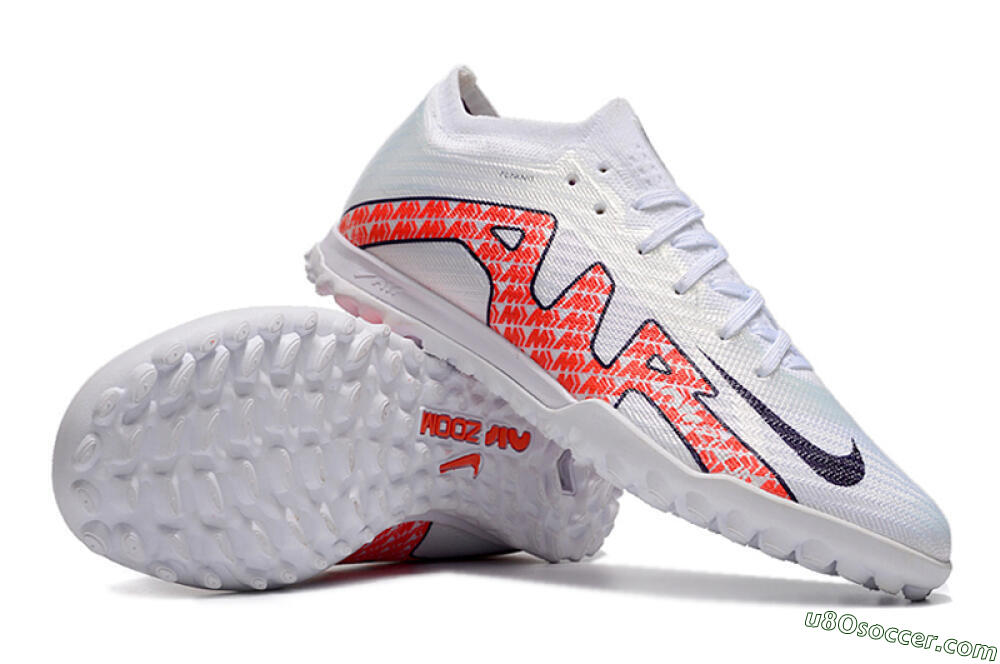 Nike Air Zoom Mercurial Vapor 15 Elite TF Artificial Turf Soccer Shoes - White/Red/Black 3