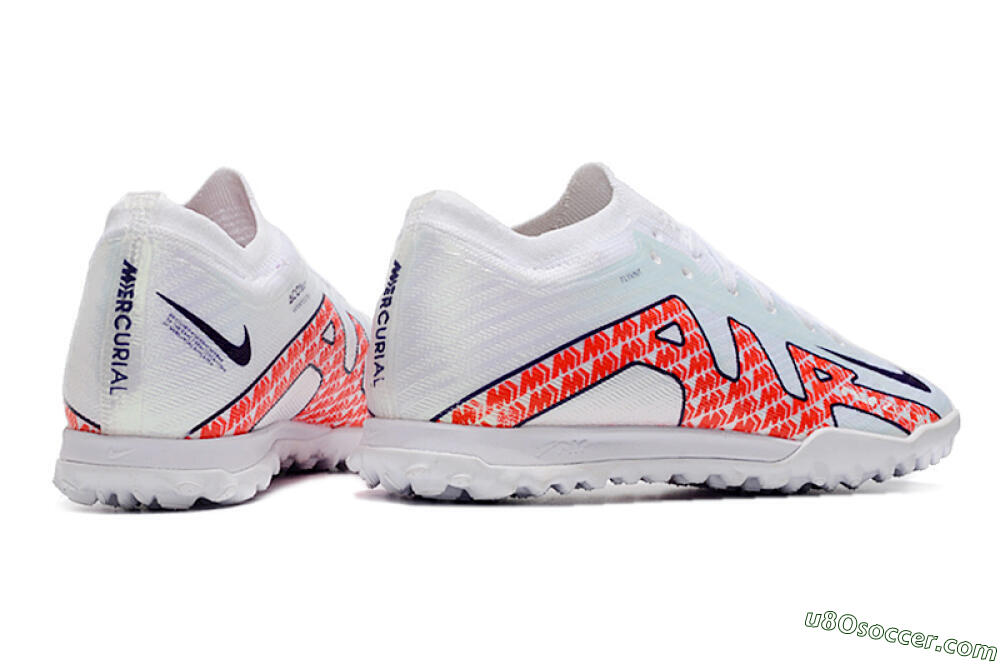 Nike Air Zoom Mercurial Vapor 15 Elite TF Artificial Turf Soccer Shoes - White/Red/Black 6