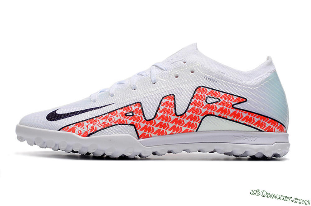 Nike Air Zoom Mercurial Vapor 15 Elite TF Artificial Turf Soccer Shoes - White/Red/Black 2