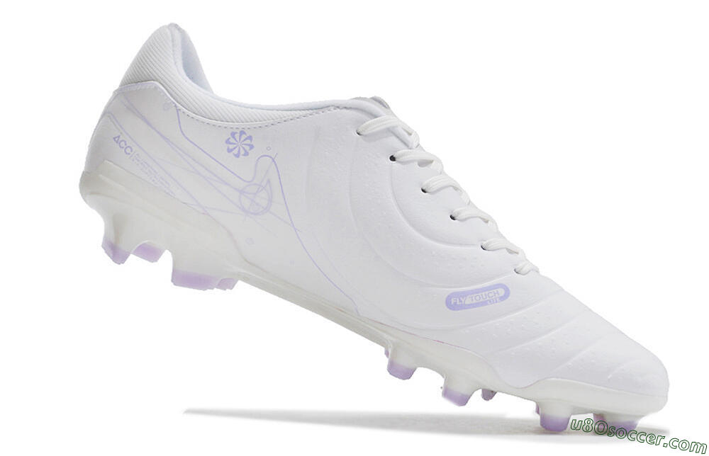 Nike Tiempo Legend 10 Academy FG Firm Ground Soccer Cleats - White/Purple 4