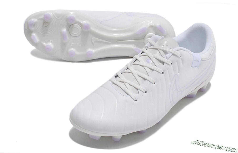 Nike Tiempo Legend 10 Academy FG Firm Ground Soccer Cleats - White/Purple 3