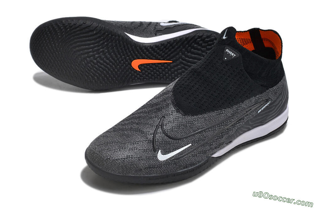 Nike Phantom GX Elite DF Link IC Indoor & Futsal Soccer Shoes - Grey/Black/White 3