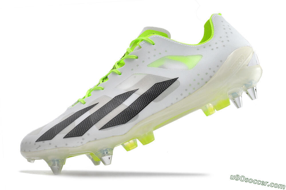 Adidas X Crazyfast.1 SG Soft Ground Soccer Cleats - White/Black/Green 5