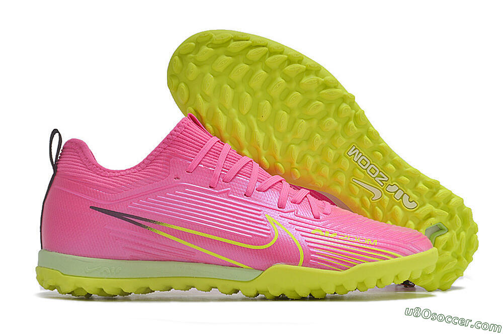 Nike Air Zoom Mercurial Vapor 15 Pro TF Artificial Turf Soccer Shoes - Pink/Yellow/Green/Black 1