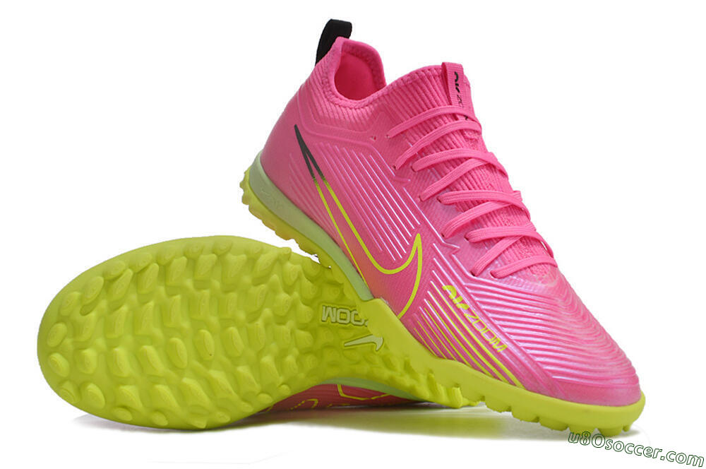 Nike Air Zoom Mercurial Vapor 15 Pro TF Artificial Turf Soccer Shoes - Pink/Yellow/Green/Black 3