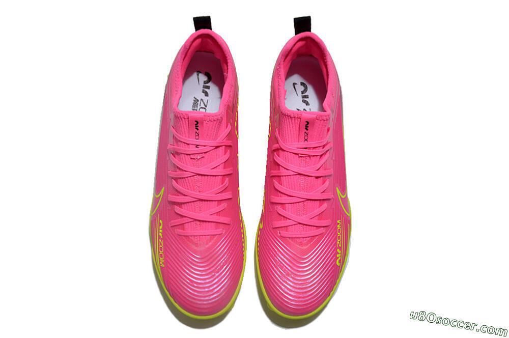 Nike Air Zoom Mercurial Vapor 15 Pro TF Artificial Turf Soccer Shoes - Pink/Yellow/Green/Black 4