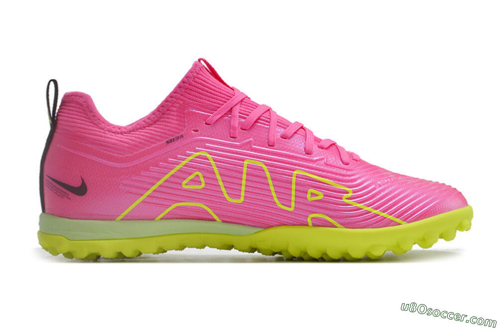Nike Air Zoom Mercurial Vapor 15 Pro TF Artificial Turf Soccer Shoes - Pink/Yellow/Green/Black 7