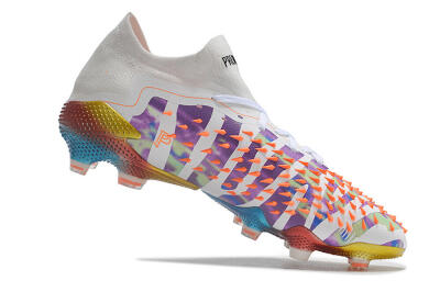 Adidas Predator Freak.1 Low FG Firm Ground Soccer Cleats - White/Blue/Orange/Gold
