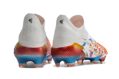 Adidas Predator Freak.1 Low FG Firm Ground Soccer Cleats - White/Blue/Orange/Gold