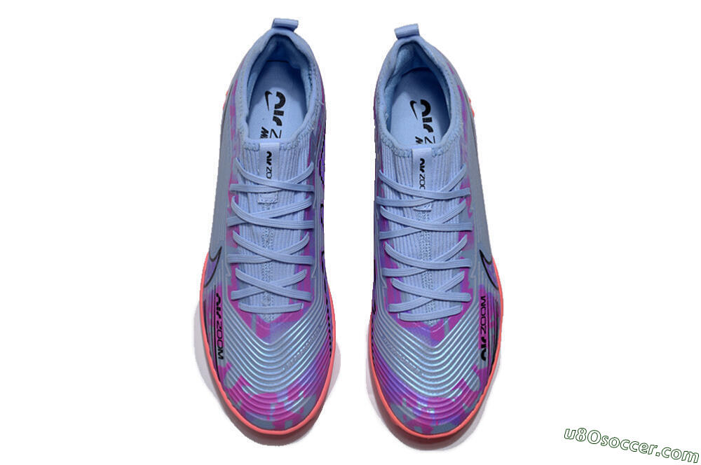 Nike Air Zoom Mercurial Vapor 15 Pro TF Artificial Turf Soccer Shoes - Silver/Purple/Red 4