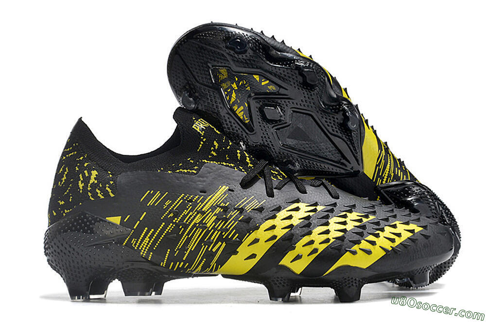 Adidas Predator Freak.1 Low FG Firm Ground Soccer Cleats - Black/Yellow 1