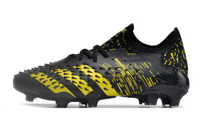 Adidas Predator Freak.1 Low FG Firm Ground Soccer Cleats - Black/Yellow