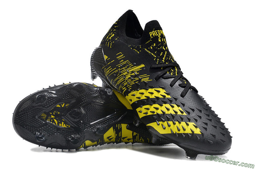 Adidas Predator Freak.1 Low FG Firm Ground Soccer Cleats - Black/Yellow 3