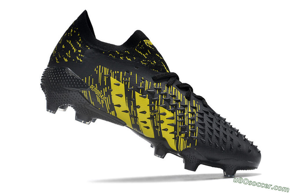 Adidas Predator Freak.1 Low FG Firm Ground Soccer Cleats - Black/Yellow 4