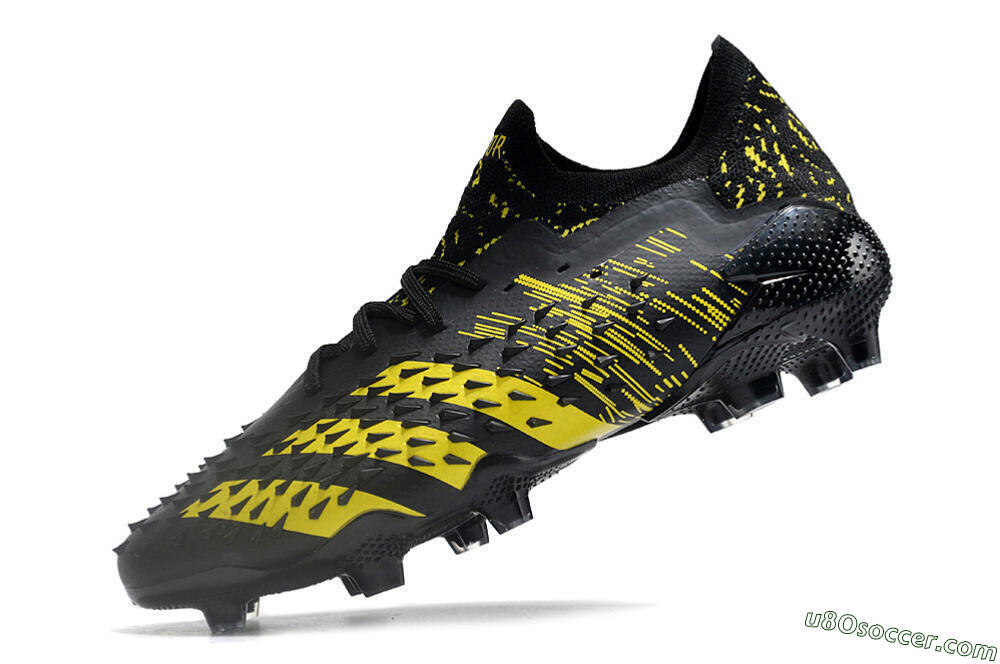 Adidas Predator Freak.1 Low FG Firm Ground Soccer Cleats - Black/Yellow 5