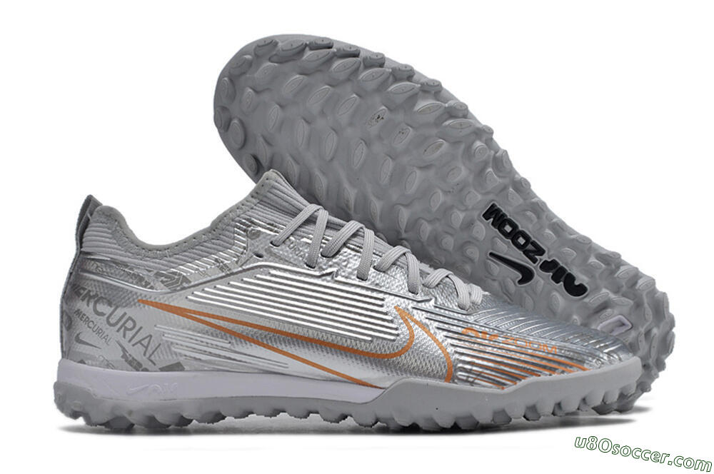 Nike Air Zoom Mercurial Vapor 15 Pro TF Artificial Turf Soccer Shoes - Silver/Gold/Black 1