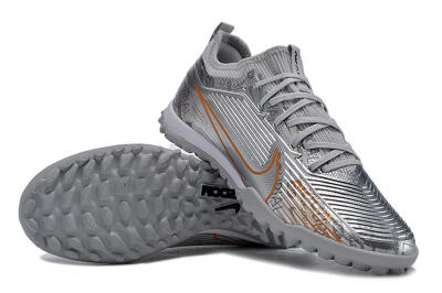 Nike Air Zoom Mercurial Vapor 15 Pro TF Artificial Turf Soccer Shoes - Silver/Gold/Black