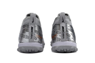 Nike Air Zoom Mercurial Vapor 15 Pro TF Artificial Turf Soccer Shoes - Silver/Gold/Black