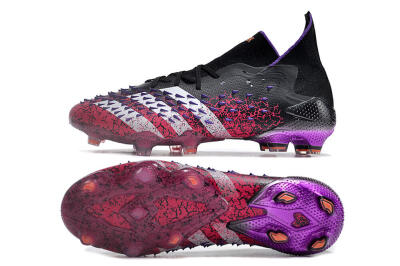 Adidas Predator Freak.1 FG Firm Ground Soccer Cleats - Black/Pink/Purple/Gold