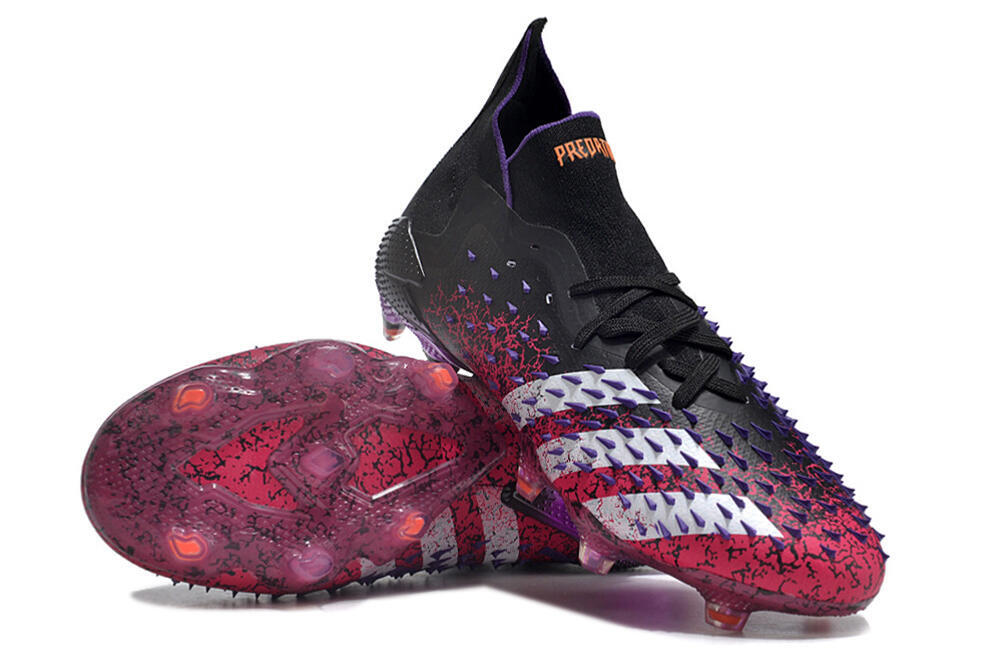 Adidas Predator Freak.1 FG Firm Ground Soccer Cleats - Black/Pink/Purple/Gold 3