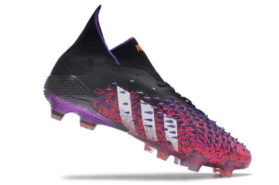 Adidas Predator Freak.1 FG Firm Ground Soccer Cleats - Black/Pink/Purple/Gold