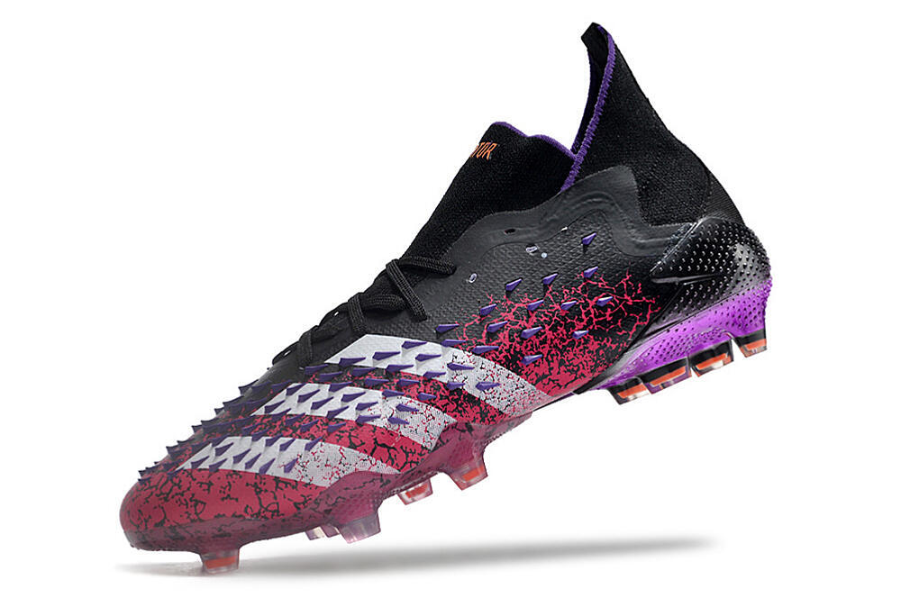 Adidas Predator Freak.1 FG Firm Ground Soccer Cleats - Black/Pink/Purple/Gold 5