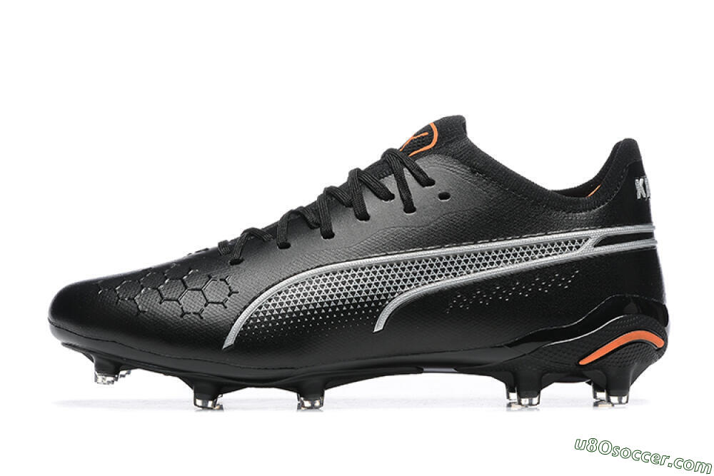 Puma King Ultimate Icon MG Multi Ground Soccer Cleats - Black/Silver/Orange 2