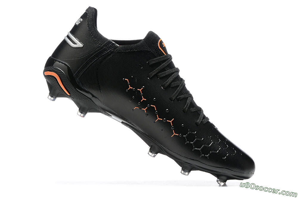 Puma King Ultimate Icon MG Multi Ground Soccer Cleats - Black/Silver/Orange 7