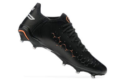 Puma King Ultimate Icon MG Multi Ground Soccer Cleats - Black/Silver/Orange