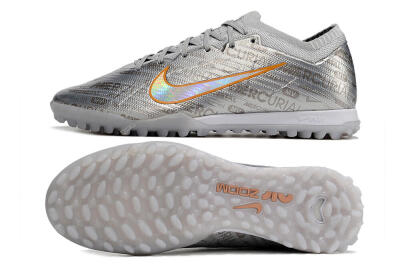 Nike Air Zoom Mercurial Vapor 15 Elite TF Artificial Turf Soccer Shoes - Silver/Gold