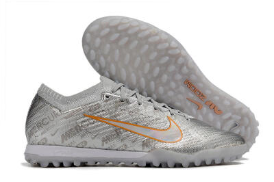 Nike Air Zoom Mercurial Vapor 15 Elite TF Artificial Turf Soccer Shoes - Silver/Gold