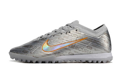Nike Air Zoom Mercurial Vapor 15 Elite TF Artificial Turf Soccer Shoes - Silver/Gold