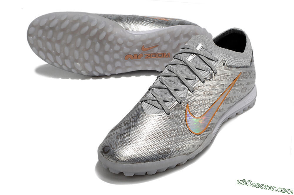 Nike Air Zoom Mercurial Vapor 15 Elite TF Artificial Turf Soccer Shoes - Silver/Gold 3