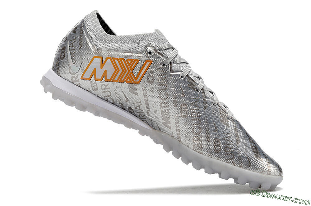 Nike Air Zoom Mercurial Vapor 15 Elite TF Artificial Turf Soccer Shoes - Silver/Gold 4