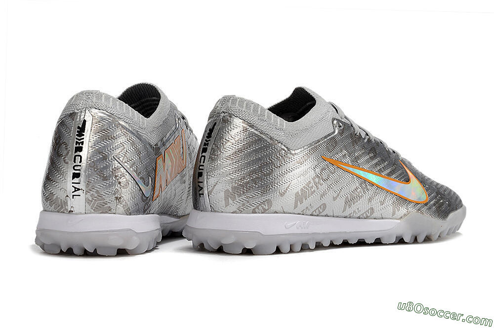 Nike Air Zoom Mercurial Vapor 15 Elite TF Artificial Turf Soccer Shoes - Silver/Gold 6