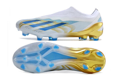 Adidas X Crazyfast.1 FG Firm Ground Soccer Cleats - White/Blue/Gold