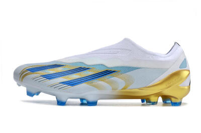Adidas X Crazyfast.1 FG Firm Ground Soccer Cleats - White/Blue/Gold