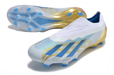 Adidas X Crazyfast.1 FG Firm Ground Soccer Cleats - White/Blue/Gold