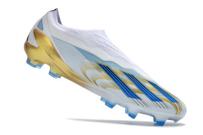 Adidas X Crazyfast.1 FG Firm Ground Soccer Cleats - White/Blue/Gold