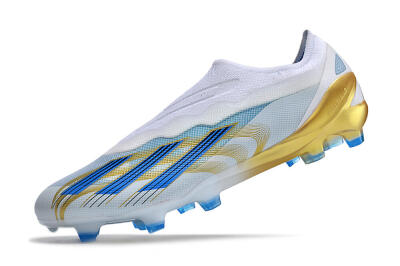 Adidas X Crazyfast.1 FG Firm Ground Soccer Cleats - White/Blue/Gold