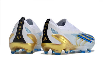 Adidas X Crazyfast.1 FG Firm Ground Soccer Cleats - White/Blue/Gold