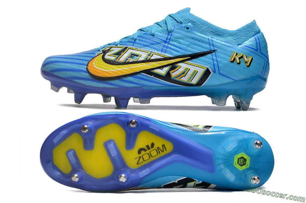 Nike Air Zoom Mercurial Vapor 15 Elite SG Soft Ground Soccer Cleats - Blue/Yellow/Orange/White 0