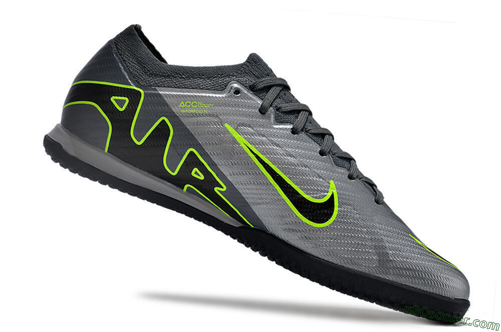 Nike Air Zoom Mercurial Vapor 15 Elite IC Indoor & Futsal Soccer Shoes - Silver/Grey/Black/Green 4