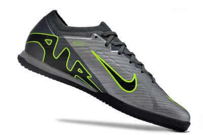Nike Air Zoom Mercurial Vapor 15 Elite IC Indoor & Futsal Soccer Shoes - Silver/Grey/Black/Green