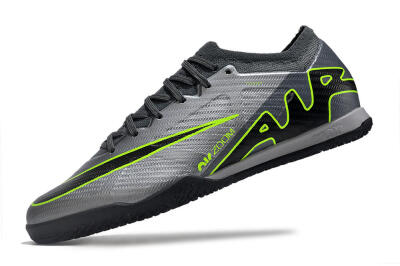 Nike Air Zoom Mercurial Vapor 15 Elite IC Indoor & Futsal Soccer Shoes - Silver/Grey/Black/Green