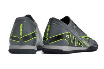 Nike Air Zoom Mercurial Vapor 15 Elite IC Indoor & Futsal Soccer Shoes - Silver/Grey/Black/Green