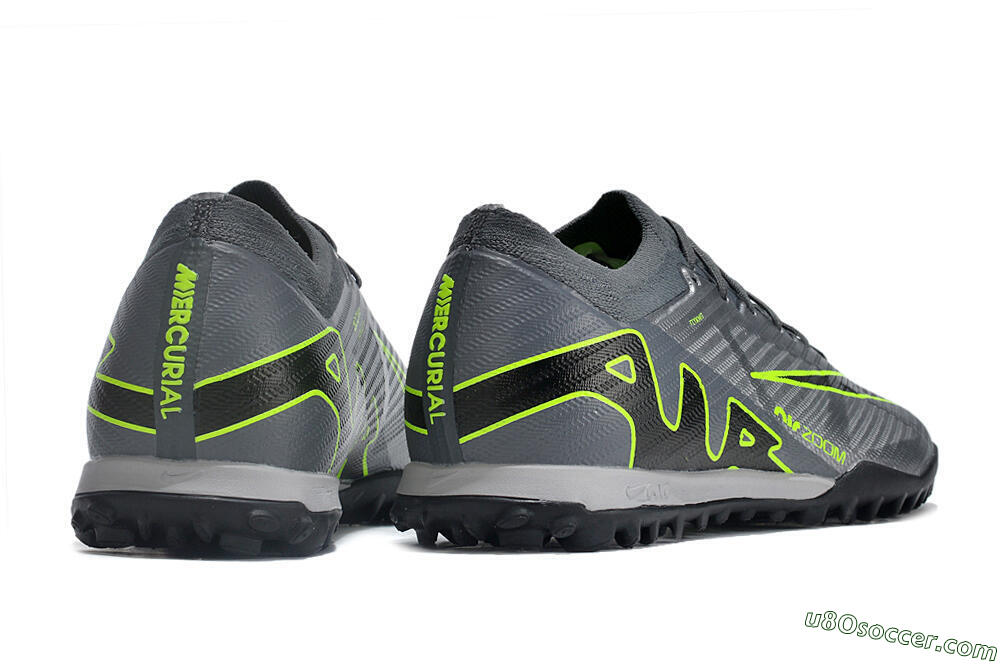 Nike Air Zoom Mercurial Vapor 15 Elite TF Artificial Turf Soccer Shoes - Silver/Grey/Black/Green 6
