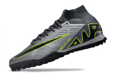 Nike Air Zoom Mercurial Superfly 9 Elite TF Artificial Turf Soccer Shoes - Silver/Grey/Black/Green