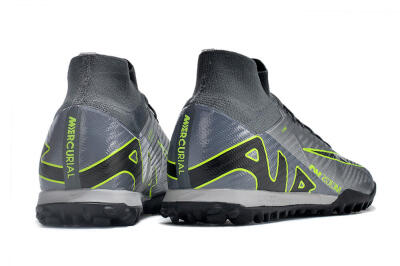 Nike Air Zoom Mercurial Superfly 9 Elite TF Artificial Turf Soccer Shoes - Silver/Grey/Black/Green