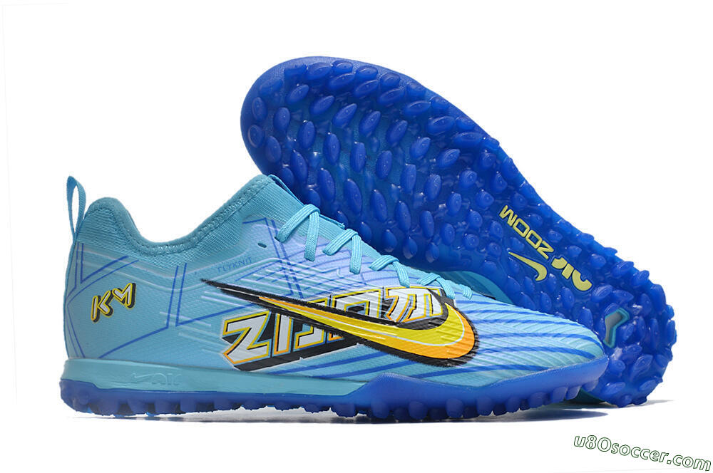 Nike Air Zoom Mercurial Vapor 15 Pro TF Artificial Turf Soccer Shoes - Blue/Yellow/Orange/White 1